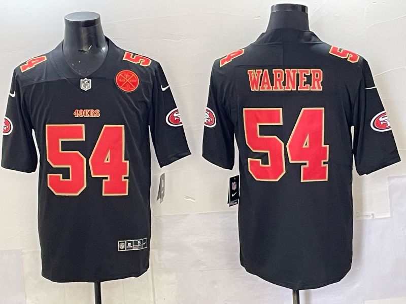 Men San Francisco 49ers #54 Warner Black gold Nike Limited NFL 2025 Jersey style 08